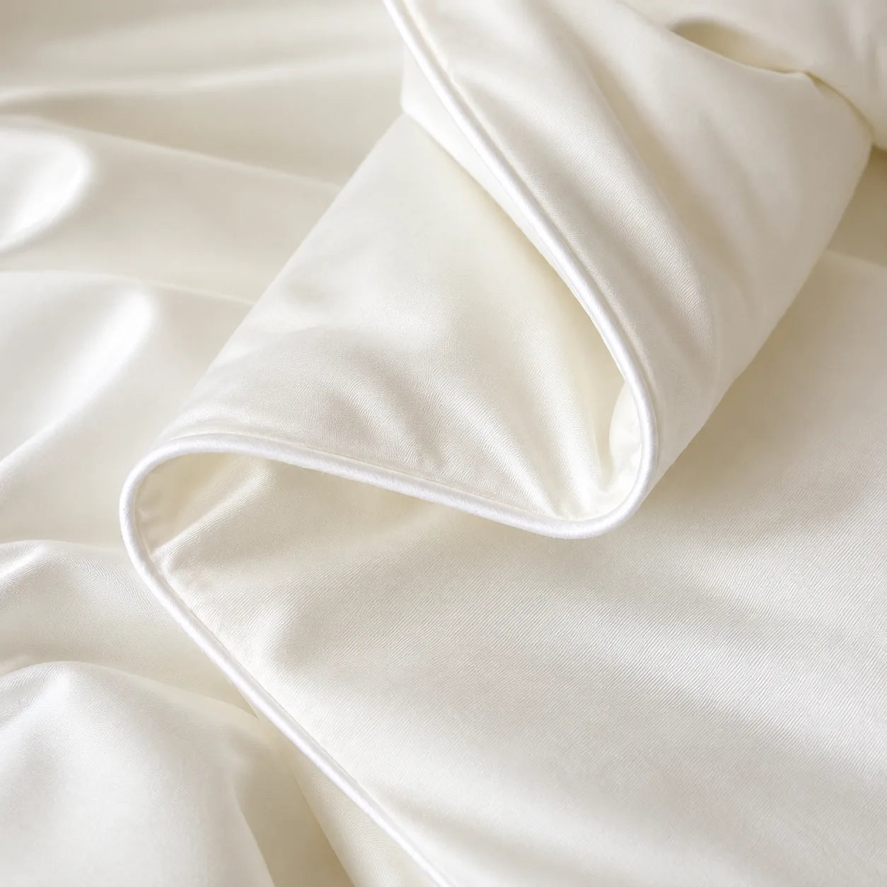 Cloud White cooling blanket fabric showing a smooth premium finish
