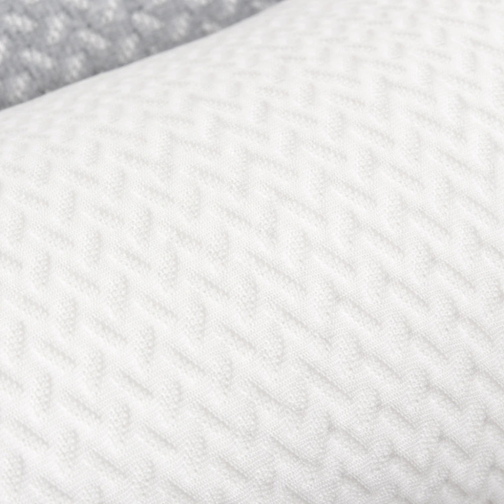close up of textured fabric showing airflow design ergonomic pillow