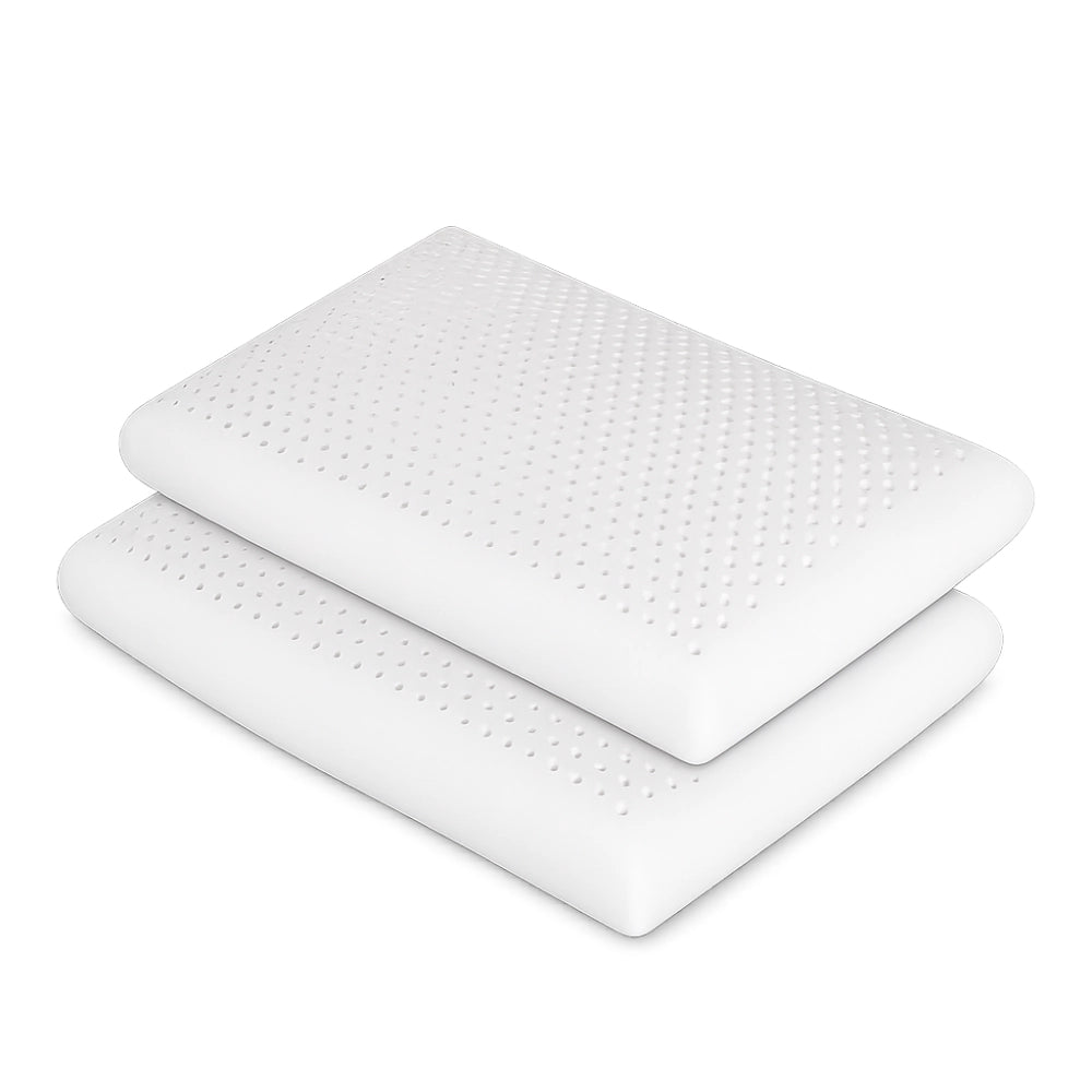 Stacked latex pillows showcasing supportive natural latex design