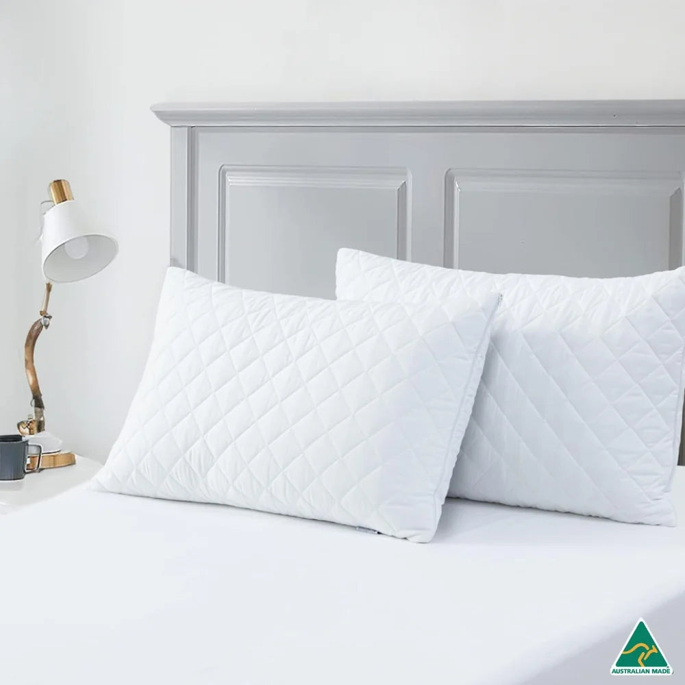 White Luxury Quilted Pillow Case styled in modern bedroom for elegant look