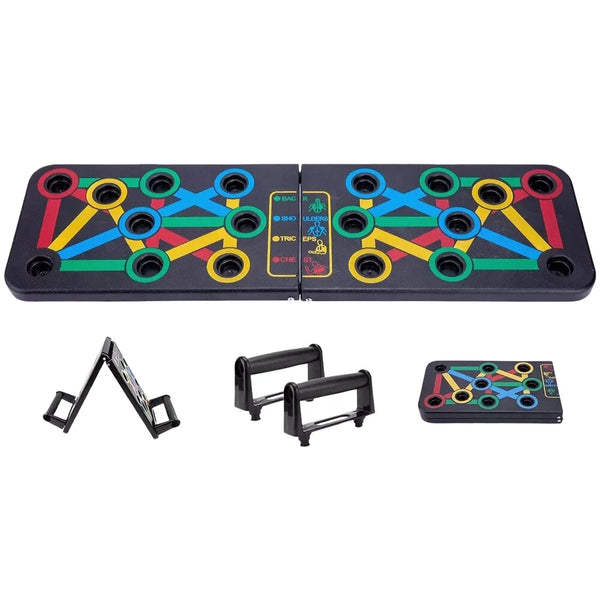 Push-Up Board with detachable handles and colour-coded muscle zones