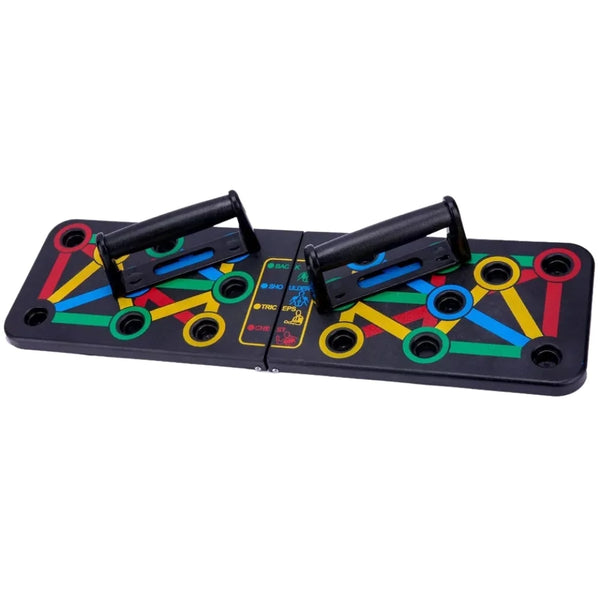 Push-Up Board System – full colour-coded setup for home chest and arm workouts