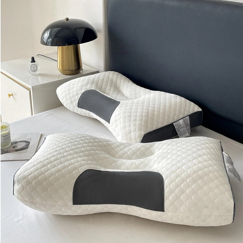 Align Cervical Relief Pillow set on bedside table setup for neck and spine alignment support