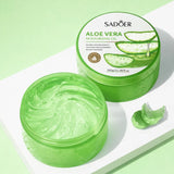 open jar with glossy gel and lid on minimal display board aloe vera gel