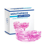 Pink anti snore mouth guard displayed for nightly use