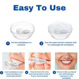 Step by step guide showing how to fit a snoring mouthpiece