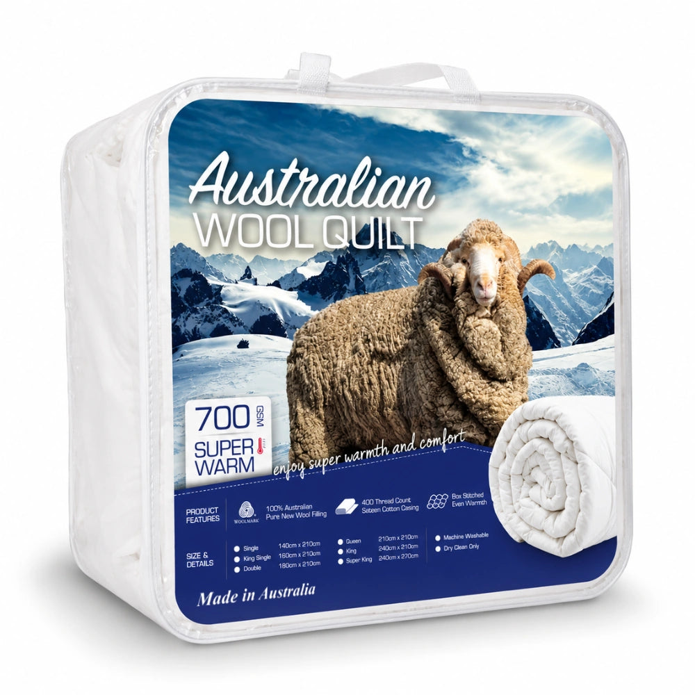 Australian Merino Wool Quilt 700GSM winter warmth packaging