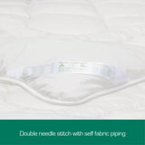 close up of stitching and piping on breathable cotton quilt cover