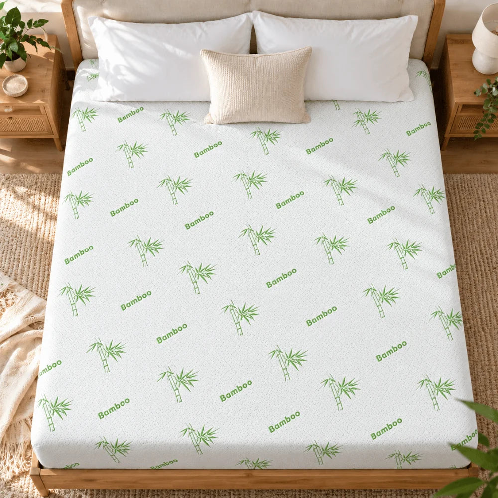 BambooFresh fully fitted mattress protector displayed across a large modern bed