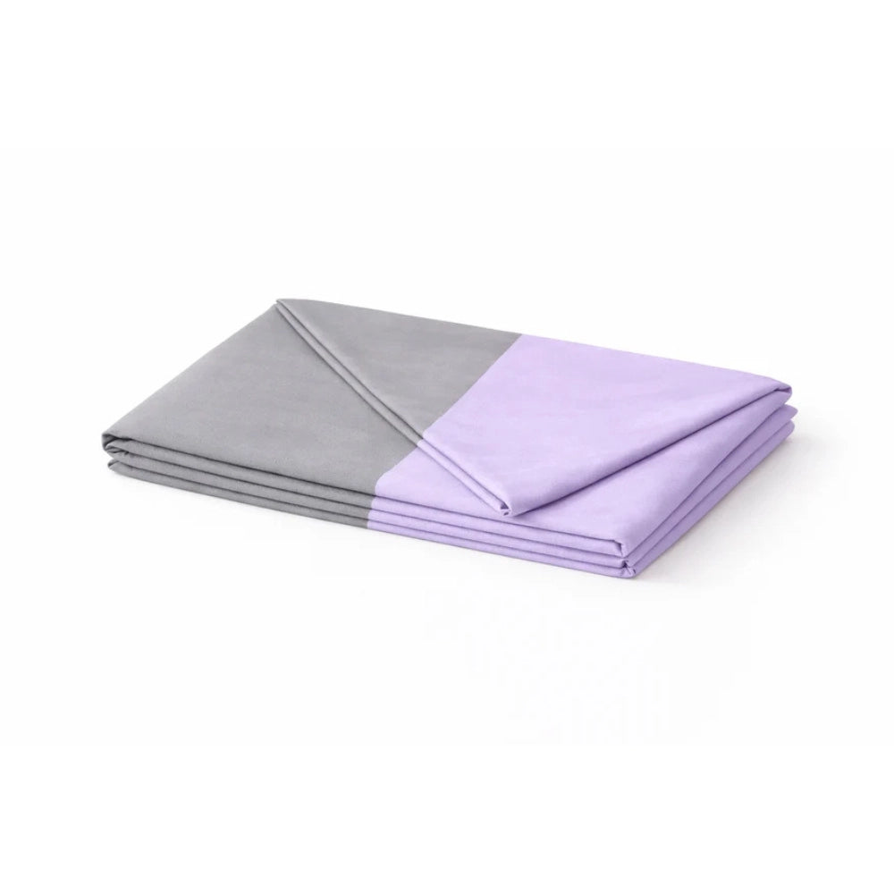 grey and lilac pillow folded showing dual tone finish