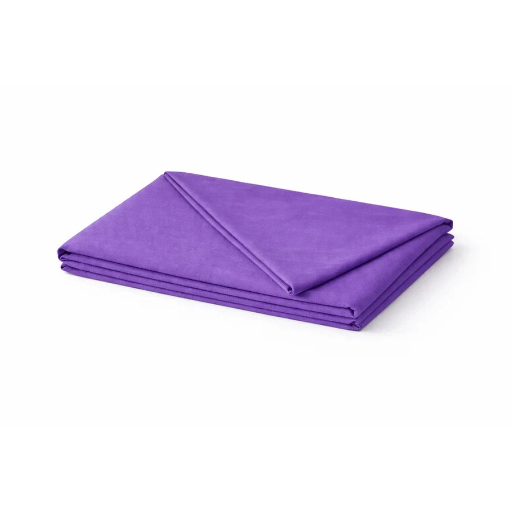 purple pillow folded flat with plush support feel