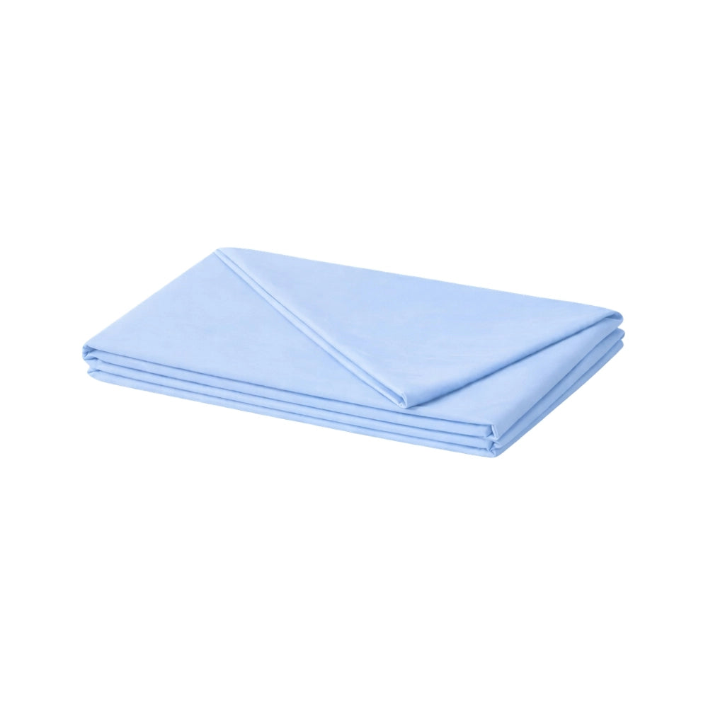 sky blue pillow neatly folded showing cooling comfort