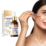 Woman applying face serum on cheek for a radiant glow collagen serum