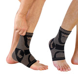 Stretch foot sleeves being pulled on to show flexible compression fit