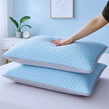 textured cooling pillowcases stacked on bed showing breathable comfort