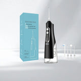 Black cordless water flosser for deep cleaning between teeth, water flosser