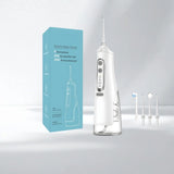 White cordless water flosser for daily dental cleaning at home, water flosser