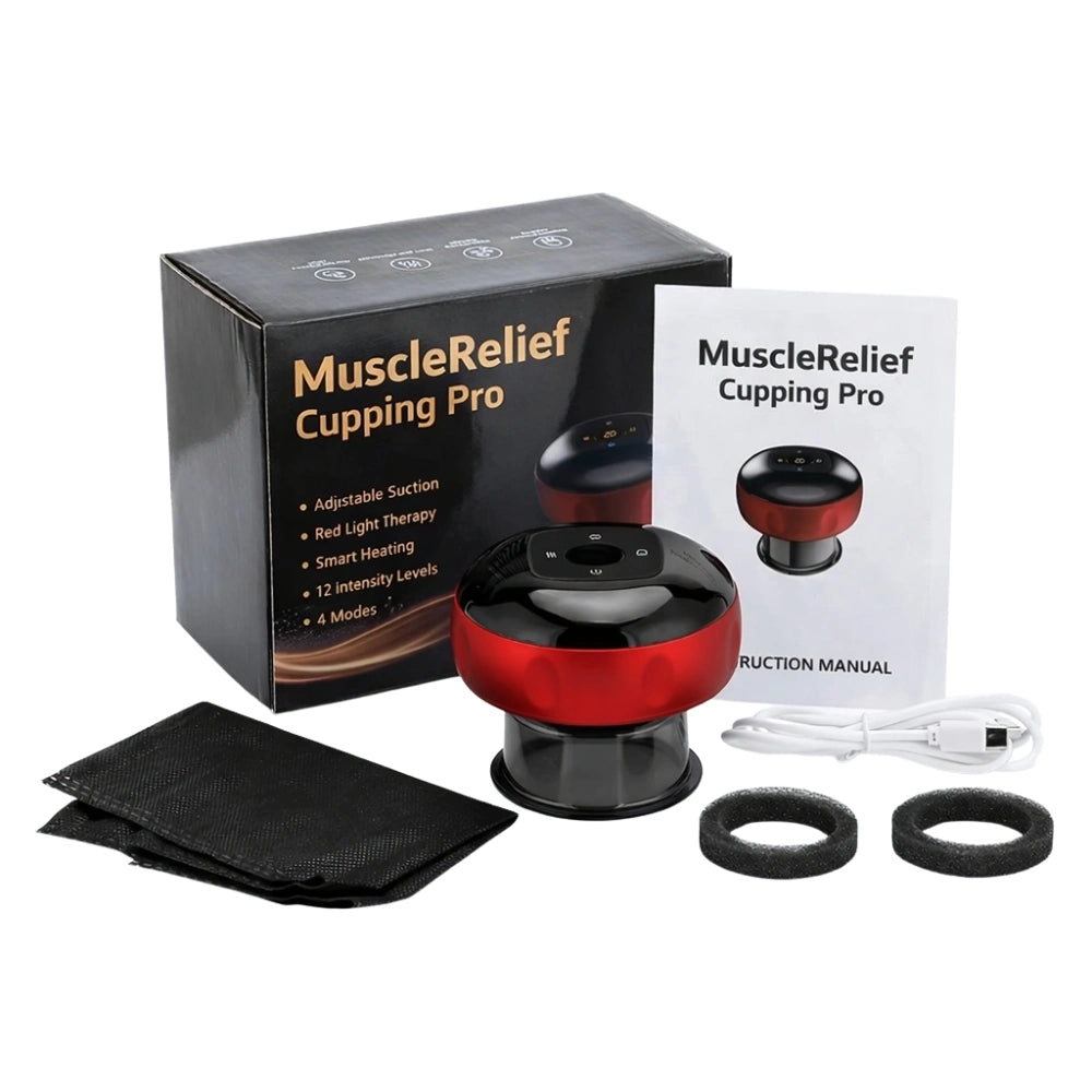 Cupping massager kit with box and attachments for suction therapy