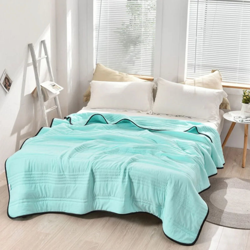 EverChill Cooling Blanket in Water Green for Breathable Comfort & Healthy Sleep