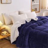 Midnight Navy EverWarm sherpa doona with ultra soft fleece and luxury winter comfort