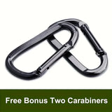 Free high-quality hammock carabiners included with camping set