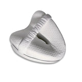 white knee pillow with strap for side sleeping support