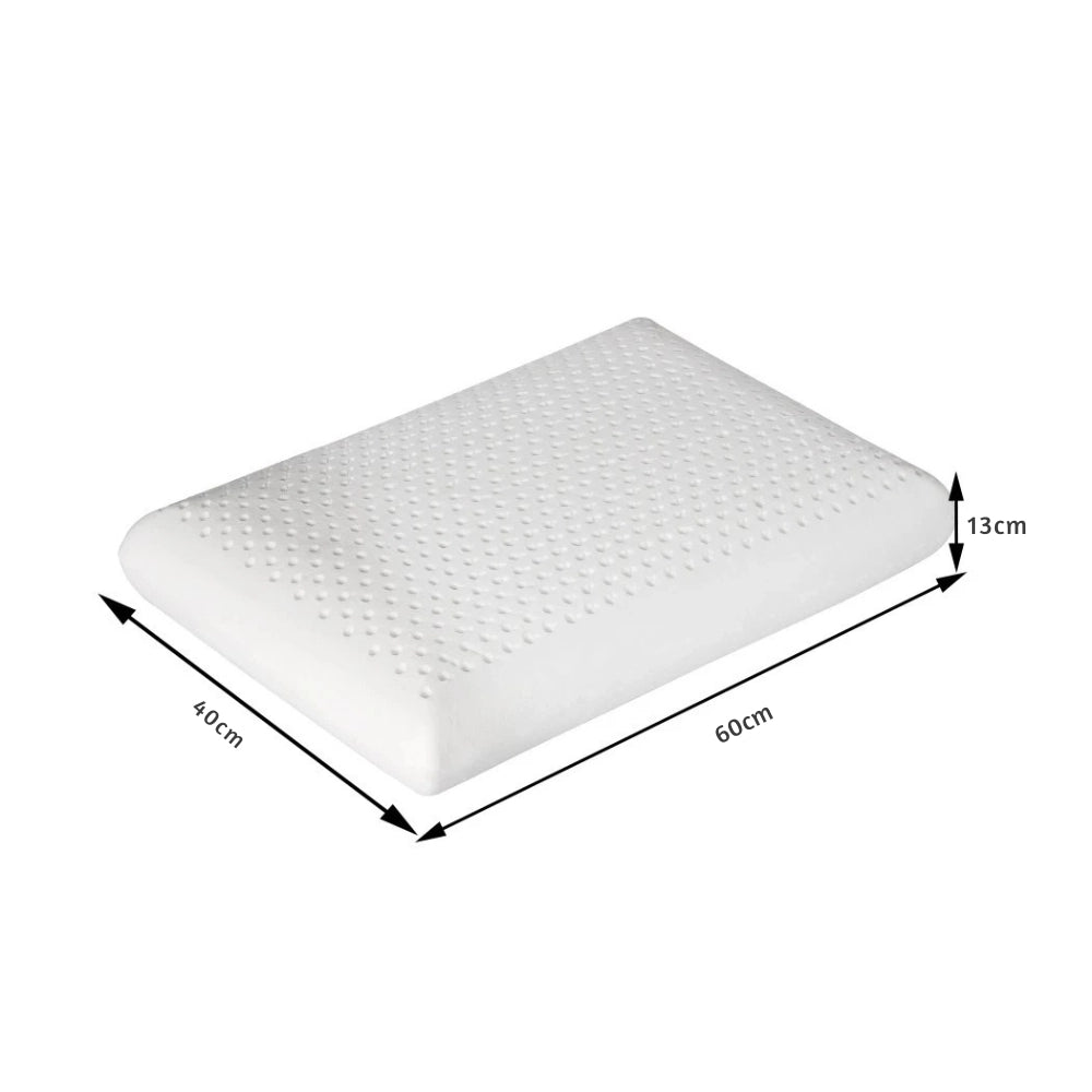 Natural Talalay latex pillow shown with breathable contour design