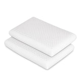 Stacked latex pillows showcasing supportive natural latex design