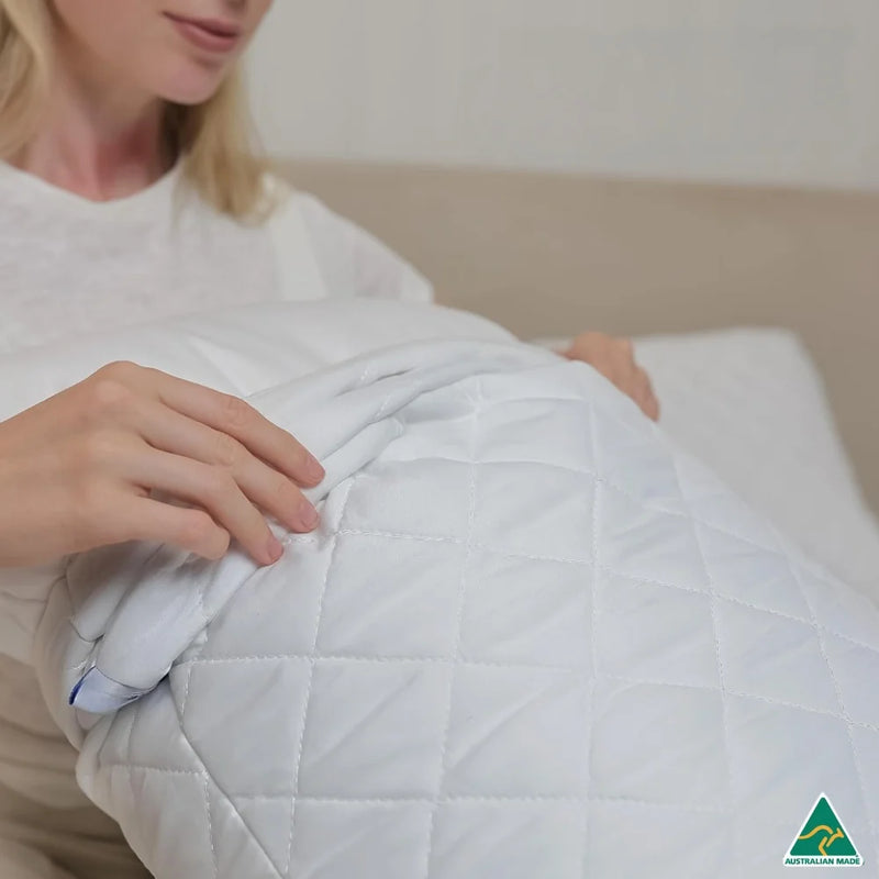 Luxury Quilted Pillow Case soft cotton cover with microfibre filling for comfort