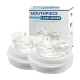 Adjustable mandibular device shown for jaw support during sleep