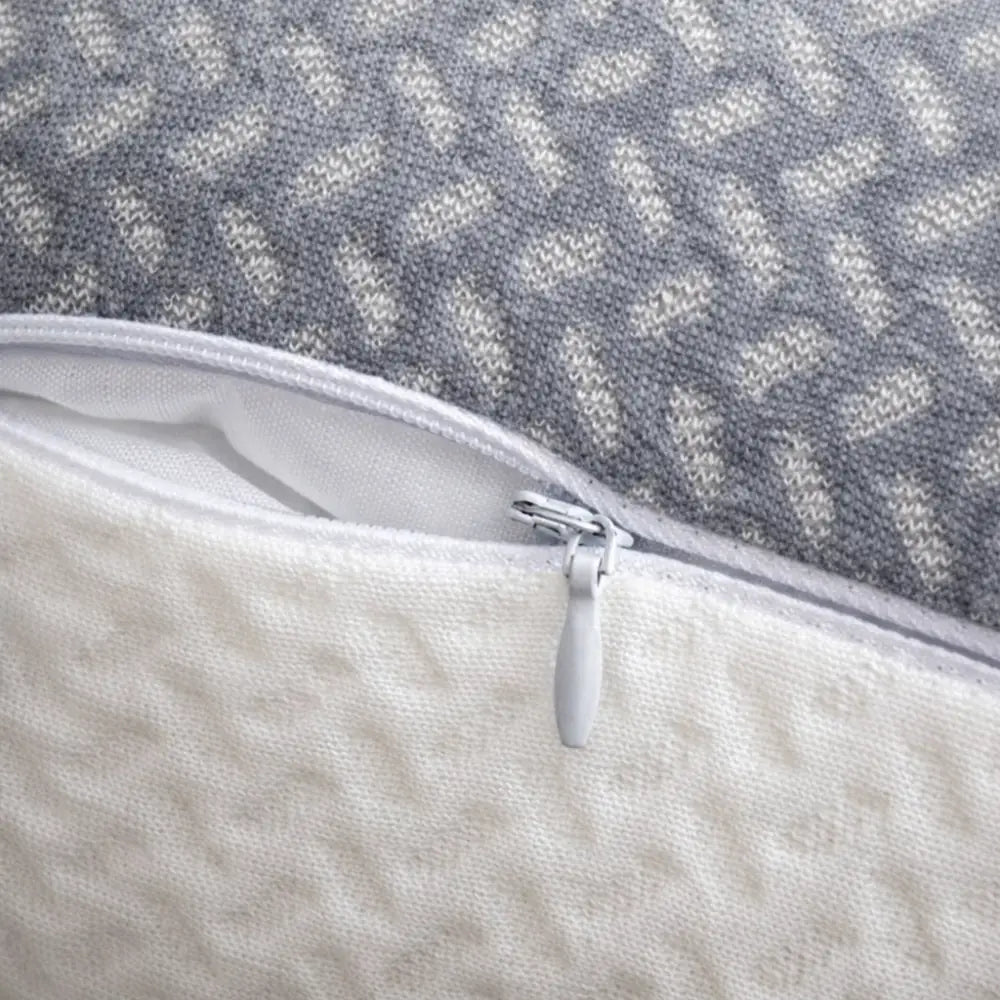 zipper opening on pillow cover showing removable design memory foam pillow