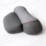 Side profile cushion design on marble bench with neck massager support