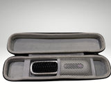 Hard shell PureStraight travel case open view with protective interior.