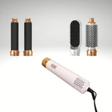 SilkFlow Air 5-in-1 Styler in pink with hair dryer brush and curling wand