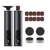 SilkySole electric callus remover in black with replacement sanding pads