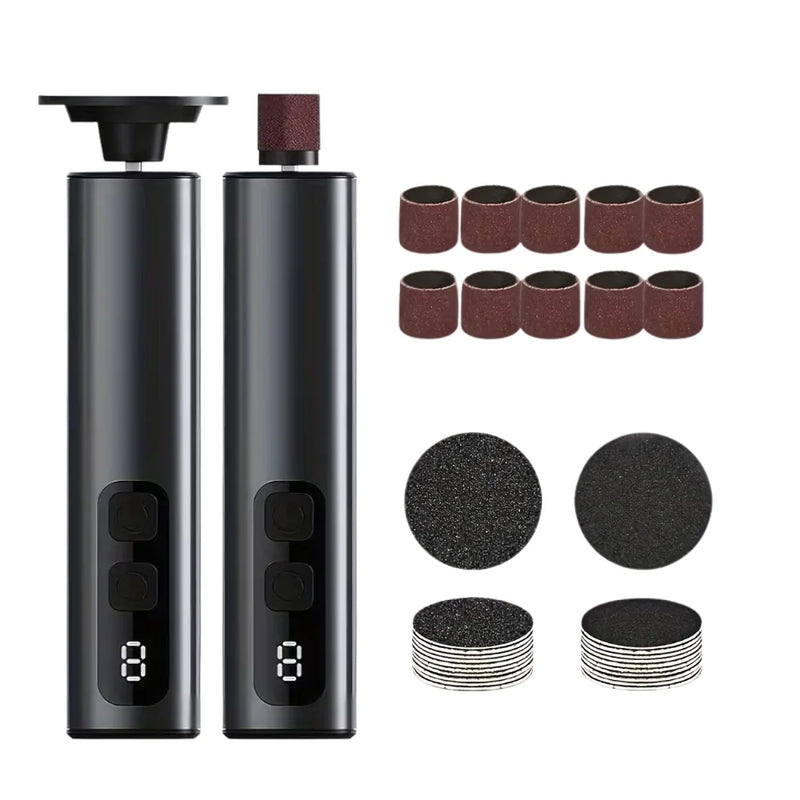 SilkySole electric callus remover in black with replacement sanding pads