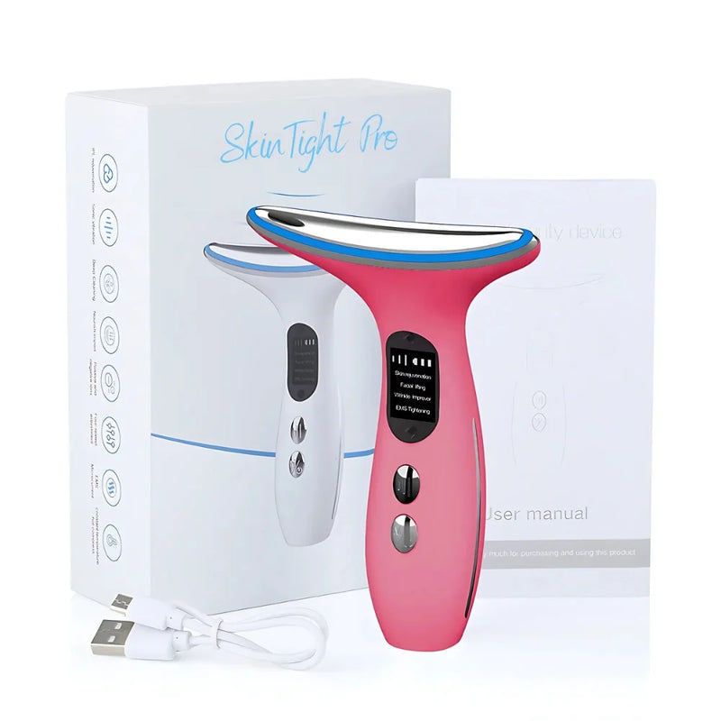 SkinTight Pro Sculptor pink facial device to reduce wrinkles and improve elasticity