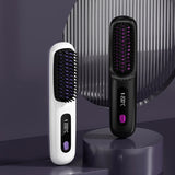 SleekWave Cordless Hair Straightening Brush in Pearl White and Midnight Black color options with sleek modern design