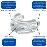 Close up of adjustable mouthpiece showing custom fit design