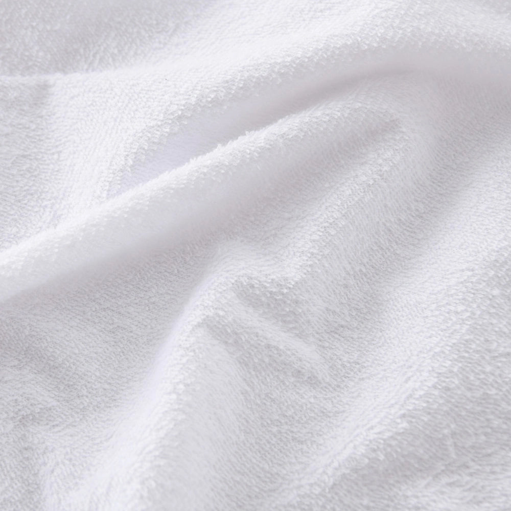 Close-up of soft and absorbent cotton terry fabric