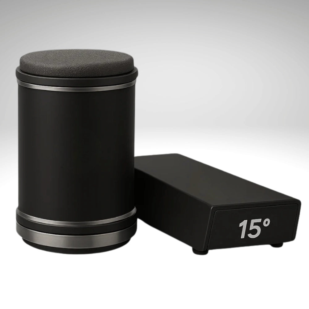 TrueEdge magnetic knife sharpener with 15 degree sharpening angle block