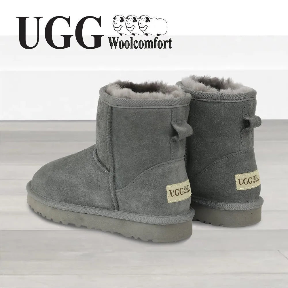 grey boots back view highlighting soft inner lining winter boots