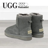 grey boots back view highlighting soft inner lining winter boots