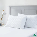 White Luxury Quilted Pillow Case styled in modern bedroom for elegant look