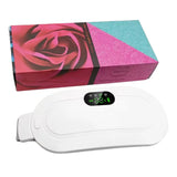 White menstrual cramp relief heating pad with gift box